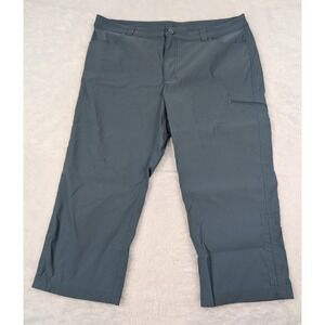 Eddie Bauer Tech Capri Pants Women's 14‎ Blue Cropped Comfort Nylon/Spandex